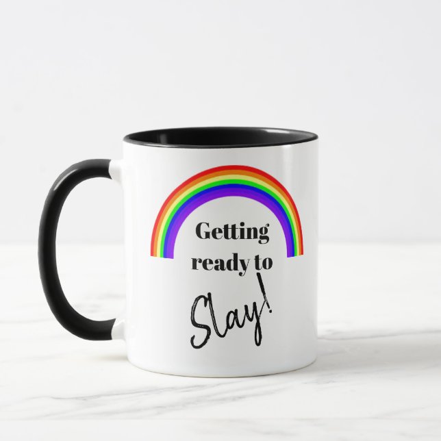 Caneca Rainbow "Slay all Day" Café Mug (Esquerda)