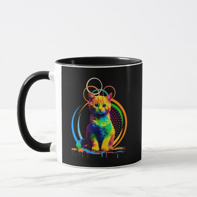 Caneca Rainbow Sussurra Um Sonho De Gato Multicolorido (Esquerda)