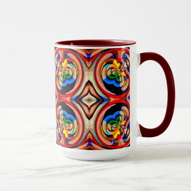 Caneca Rainbow Swirls Abstrato Mug (Direita)