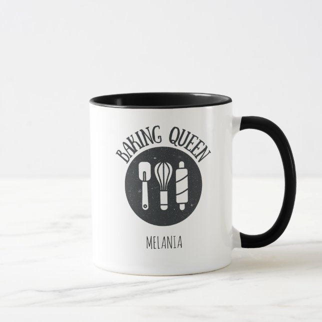 Caneca Rainha Baking Personalizada | Mug de café personal (Direita)