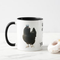 Rainha da Coop Ameraucana com Mug Coroa