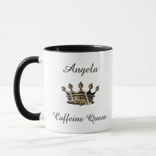 Caneca Rainha de Cafeína Personalizada com Coroa