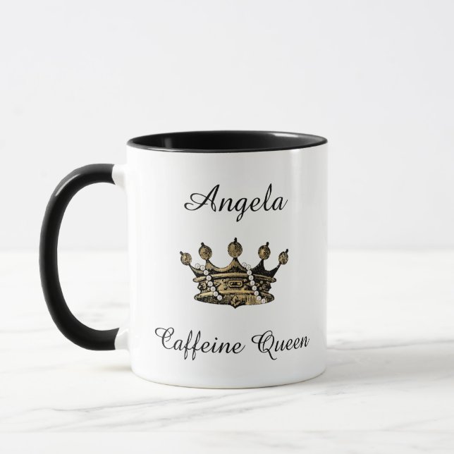 Caneca Rainha de Cafeína Personalizada com Coroa (Esquerda)