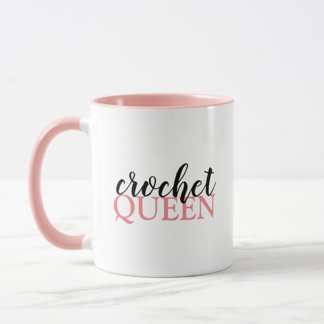 Caneca Rainha de Crochet Rosa (Esquerda)