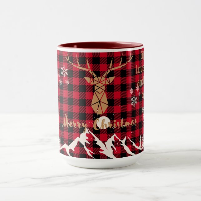 Caneca Rainha de Natal Rustic Red Buffalo Xadrez (Centro)
