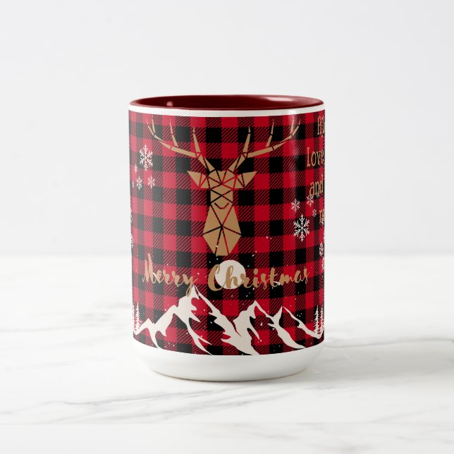 Caneca Rainha de Natal Rustic Red Buffalo Xadrez (Centro)