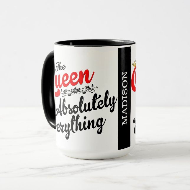 Caneca Rainha de tudo personalizada (Frente Esquerda)