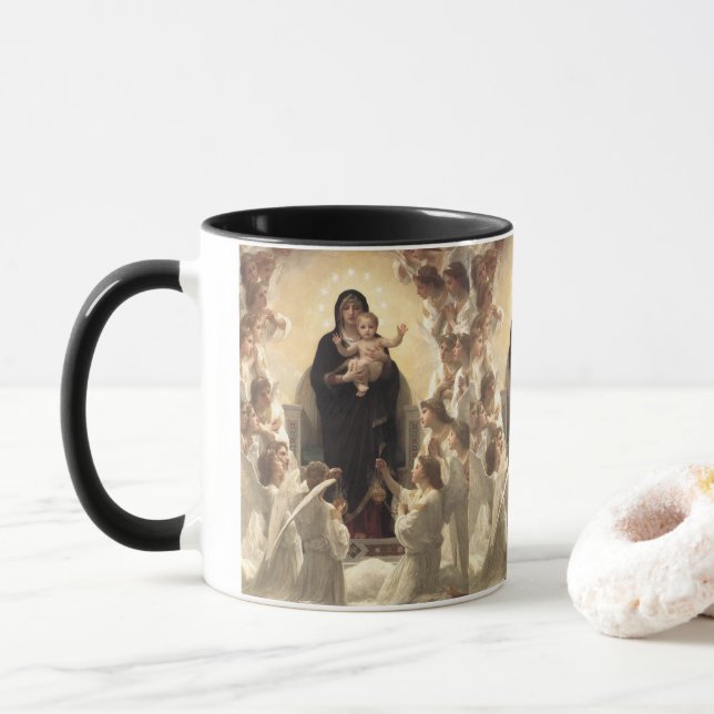 Caneca Rainha dos Angels Regina Angelorum, de Bouguereau (Com Donut)