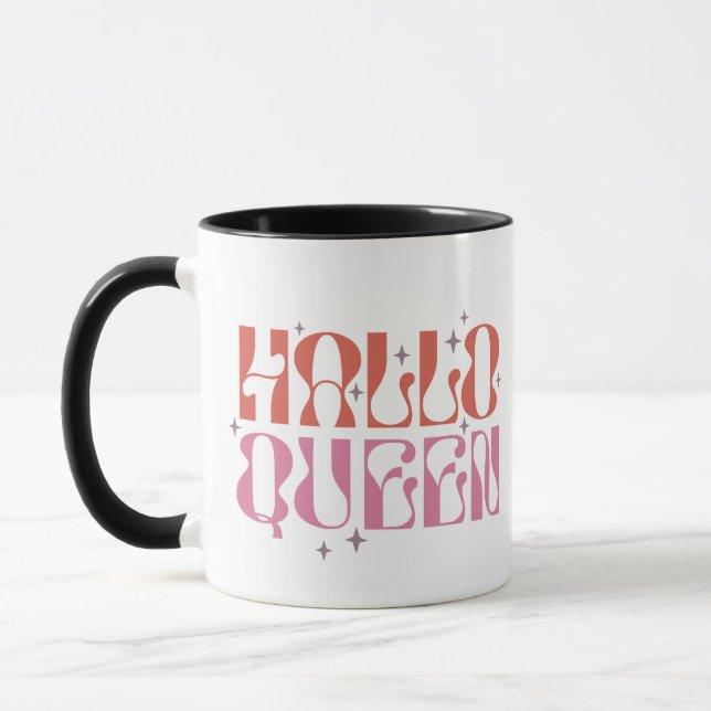 Caneca Rainha Santa Estrelas Prateadas Brancas Halloween (Esquerda)