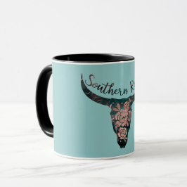 Caneca Raízes Sulistas Country Longhorn Rosa e Verde