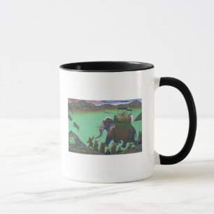 Caneca Raja Sarup Singh de Udaipur, em uma caça do varr