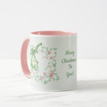Ramagens de Azevinho Verde Claro Rosa Natal