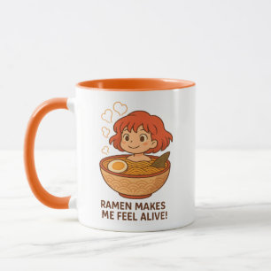 Caneca Ramen Me Faz Sentir Vivo Funny Amante de Macarrão