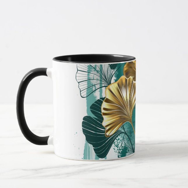 Caneca Ramificação com Ouro deixa Ginko Biloba (Esquerda)