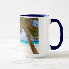 Caneca ramos de palmeiras de praia árvores ilhas tropicai