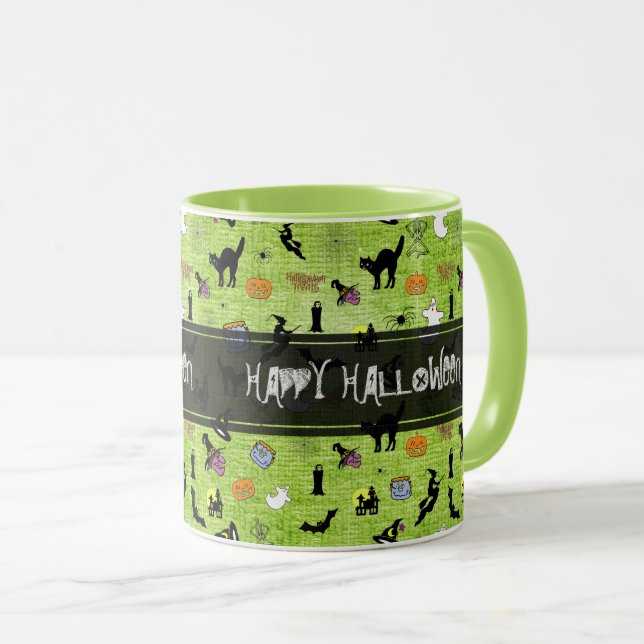 Caneca Random Iconic Pattern Green Mug (Frente Esquerda)