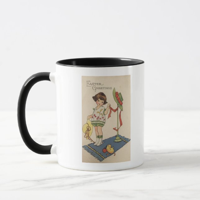Caneca Rapariga com chapéu amarelo e Pintinho (Esquerda)