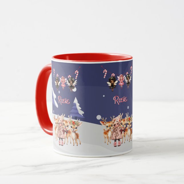 Caneca Rapariga de Natal Reindeer Candy Candy Fairies (Frente Esquerda)