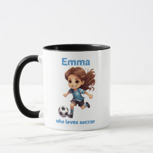 Caneca Rapariga que ama futebol com seu nome