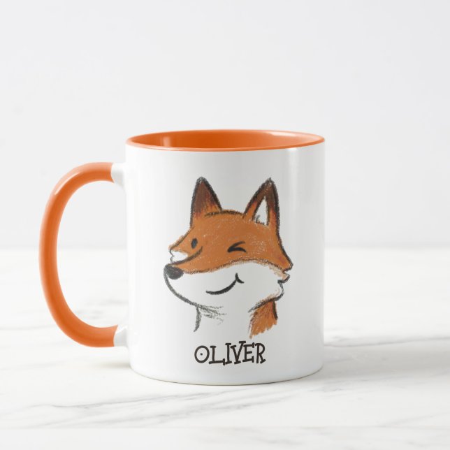 Caneca Rapariga Raposa Floresta Animais Crianças (Esquerda)