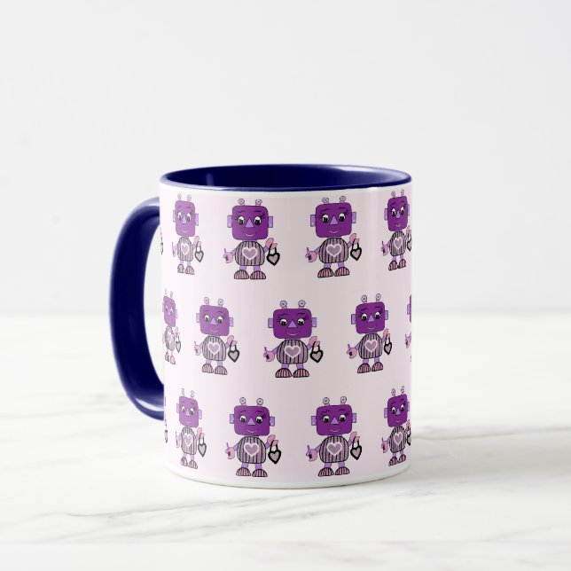 Caneca Rapariga robótica (Frente Esquerda)