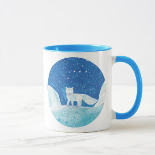 Caneca Raposa do Ártico Pequeno (Vulpes lagopus) Azul Pál