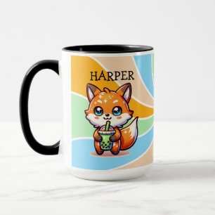 Caneca Raposa Kawaii Cuja Bolha é Personalizada
