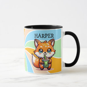 Caneca Raposa Kawaii Cuja Bolha é Personalizada