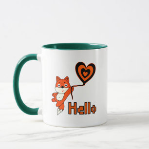 Caneca Raposa laranja com coração