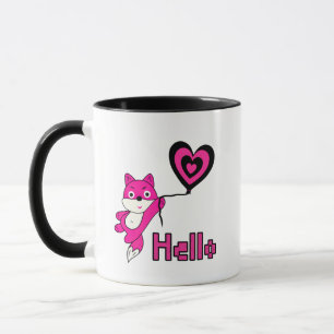 Caneca Raposa rosa com coração