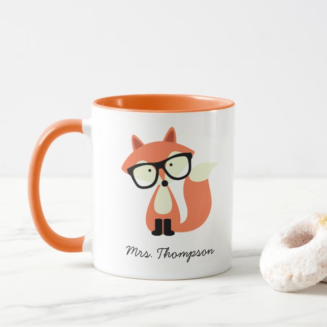 Caneca Raposa Vermelha hipster (Com Donut)
