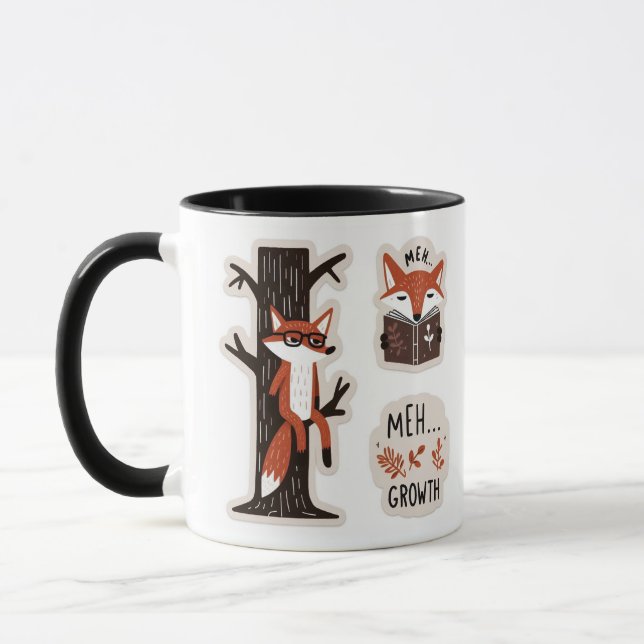 Caneca Raposas bonitas - Autocuidados Engraçados "Meh Gro (Esquerda)