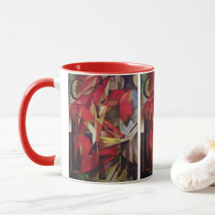 Caneca Raposas por Franz Marc, Arte Cubista Abstrato Vint