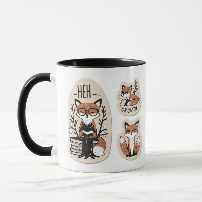 Caneca Raposas Whimsical - "Crescimento do Meh", bonitas  (Esquerda)