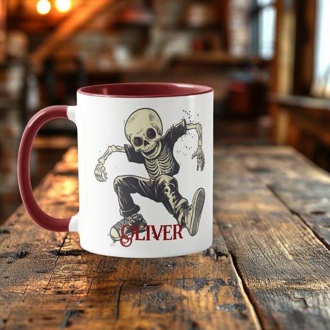 Caneca Rapto de Halloween de Skeleton - Víblias dançantes (Criador carregado)