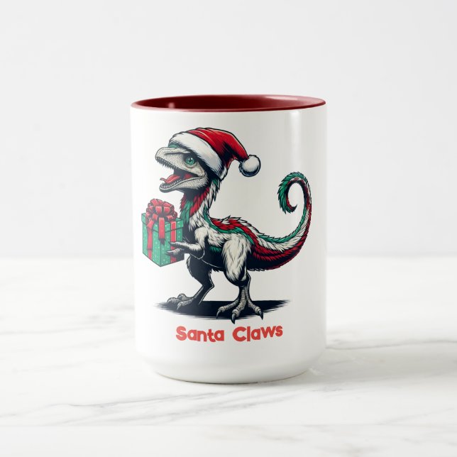 Caneca Raptor de chapéu de Natal (Centro)