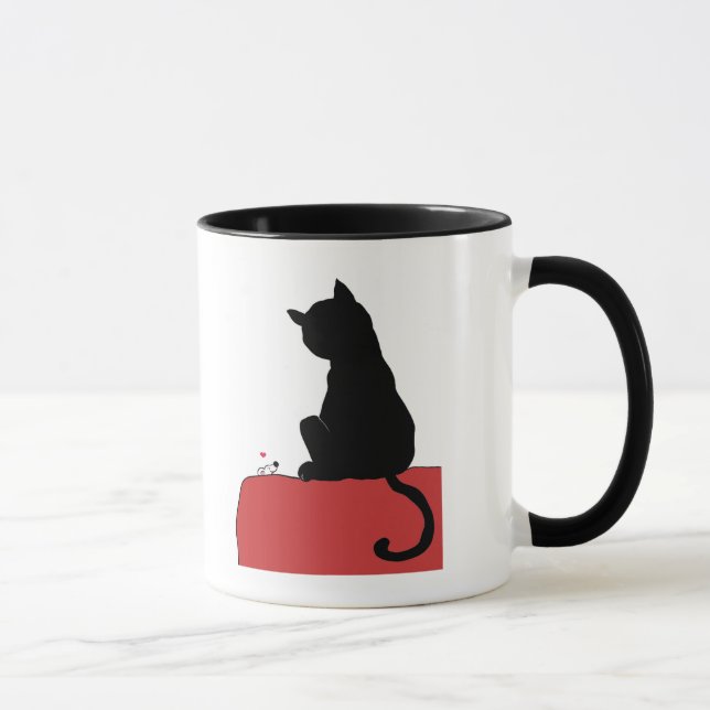 Caneca Rato Adora Gato Preto Com Dois Toneladas (Direita)