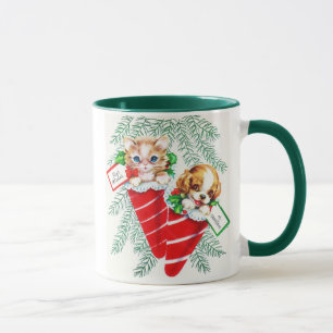 Caneca Rato bonito do gatinho do filhote de cachorro do