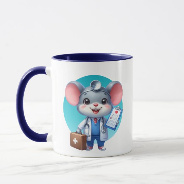 Caneca Rato bonito Doutor adicione monograma (Esquerda)
