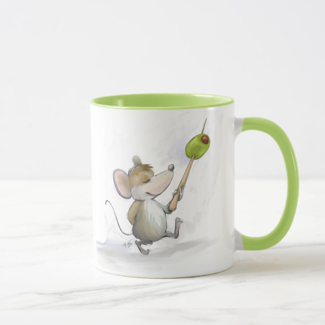 Caneca Rato de feliz com Mug de Oliva (Direita)