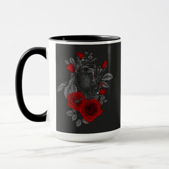 Caneca Raven com a chave e os rosas (Esquerda)