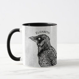 Caneca Raven Gótica Black White Horror Tinta Não Entre