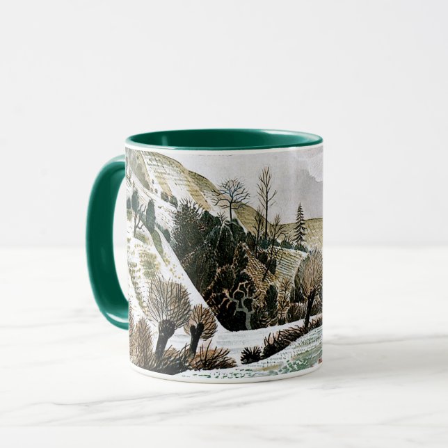 Caneca Ravílio - Neve de Ano Novo, belas artes (Frente Esquerda)