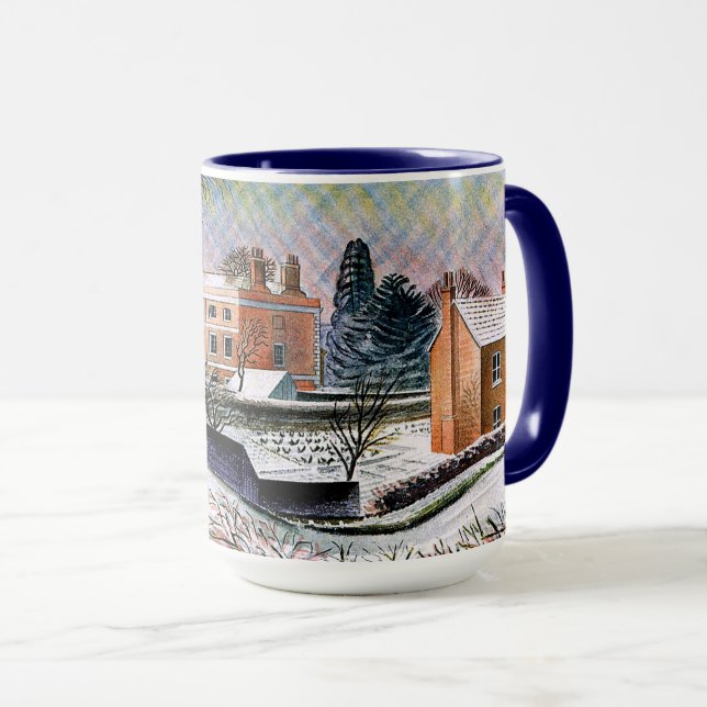 Caneca Ravilious - Vicarage in Winter, fine art Mug (Frente Esquerda)