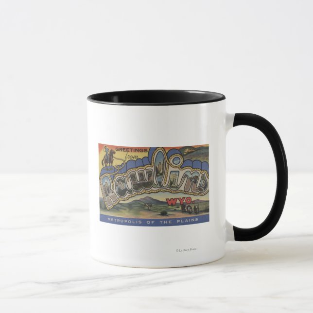 Caneca Rawlins, Wyoming - Cenas com Letras Grandes (Direita)
