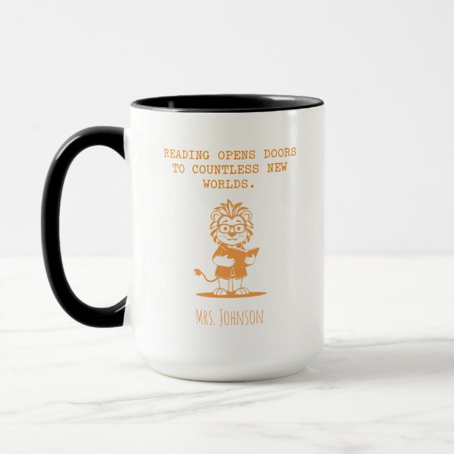 Caneca Reading Opens Doors New Worlds Book Lover (Esquerda)