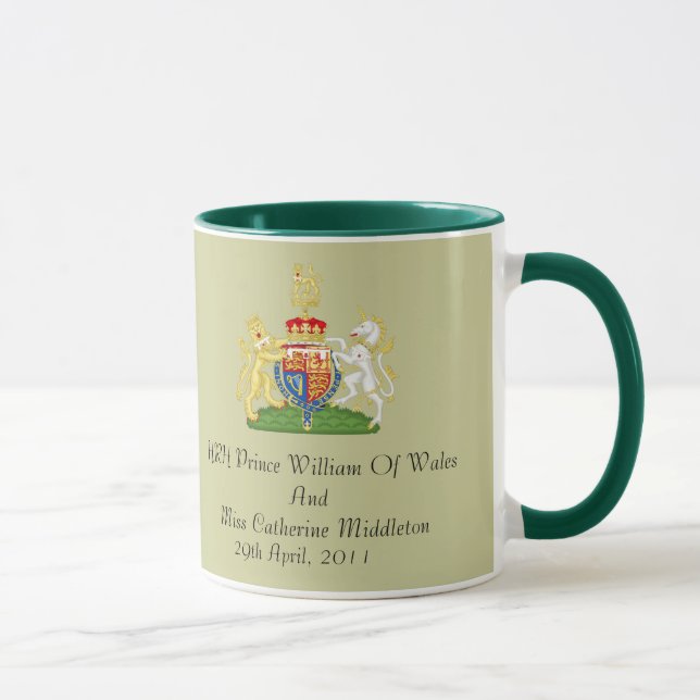 Caneca real da lembrança da brasão do casamento (Direita)