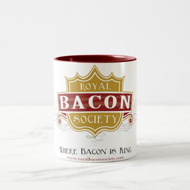 Caneca real do logotipo da sociedade do bacon (Centro)