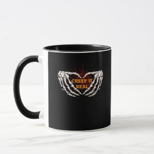 Caneca Realmente, Mãos De Esqueleto Mostrando Coração