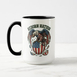 Caneca Reborn Nation American Eagle US Flag Patriotic Art